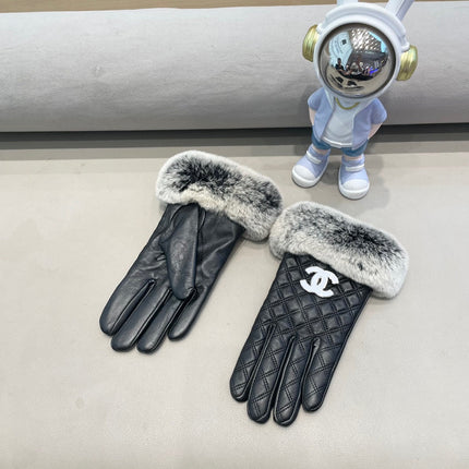GLOVES IN BLACK LAMBSKIN WITH RABBIT FUR 463793