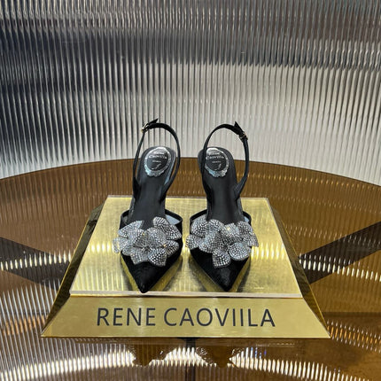 FLORIANE SLINGBACK 80 BLACK LAMBSKIN