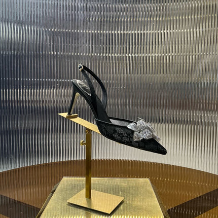 FLORIANE SLINGBACK 80 BLACK LAMBSKIN