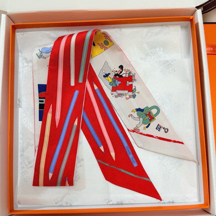 HERMES 26S TWILLY SCARF 86 IN SILK 500137