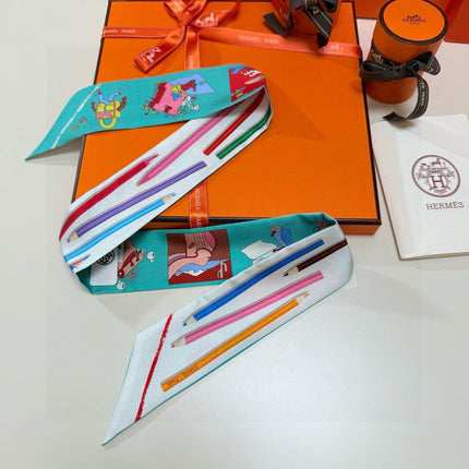 HERMES 26S TWILLY SCARF 86 IN SILK 500138