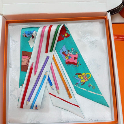 HERMES 26S TWILLY SCARF 86 IN SILK 500138
