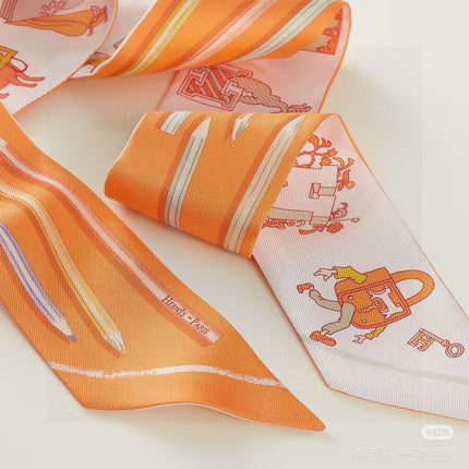 HERMES 26S TWILLY SCARF 86 IN SILK 500139