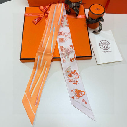 HERMES 26S TWILLY SCARF 86 IN SILK 500139