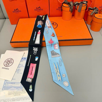HERMES 26S TWILLY SCARF 86 IN SILK 498647