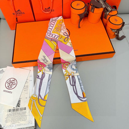 HERMES 26S TWILLY SCARF 86 IN SILK 496176