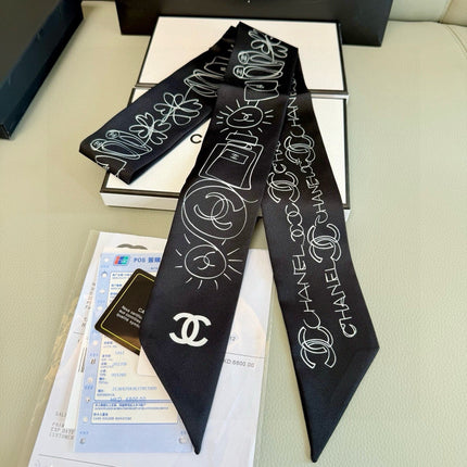 CHANEL 26S TWILLY SCARF 120 IN SILK 432069