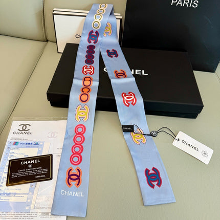 CHANEL 26S TWILLY SCARF 120 IN SILK 374468