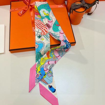 HERMES 26S TWILLY SCARF 86 IN SILK 492604