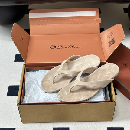 LP 26S THONG SANDALS IN BEIGE SUEDE