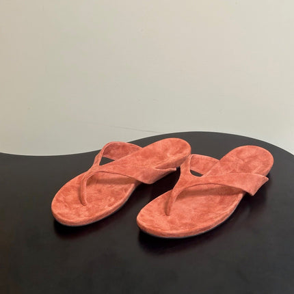 LP 26S THONG SANDALS IN BRICK RED SUEDE