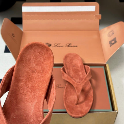 LP 26S THONG SANDALS IN BRICK RED SUEDE