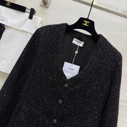 CHANEL 25S SEQUIN-EMBELLISHED TWEED JACKET 476