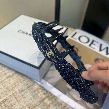 CHANEL 26S HEADBAND IN BLACK LACE FABRIC 505322