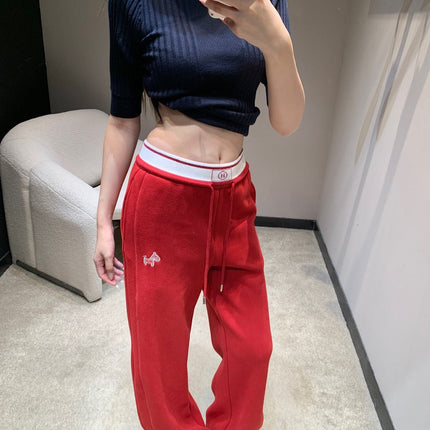 HERMES 25S FLEECE-LINED WIDE-LEG PANTS 441
