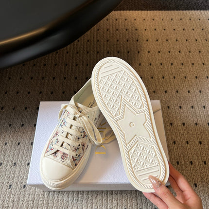 DIOR 26S LOW-TOP SNEAKER 50MM IN BEIGE EMBROIDERED CANVAS