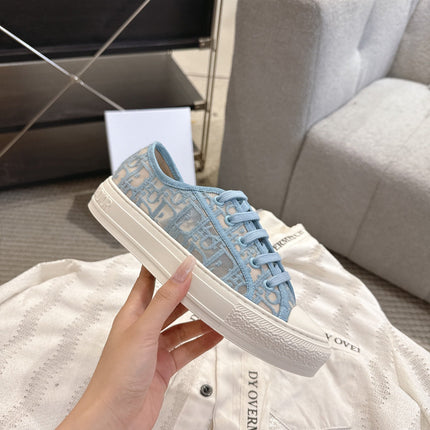 DIOR 26S SNEAKERS IN SKY BLUE OBLIQUE EMBROIDERED MESH