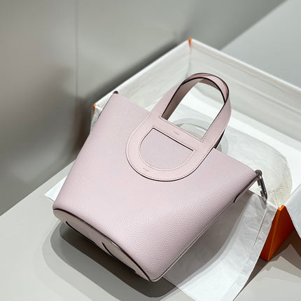 HERMES 25S IN THE LOOP 18 IN LIGHT PINK CALFSKIN SILVER HARDWARE