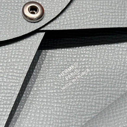 CALVI DUO COMPACT CARD HOLDER IN ASH GRAY EPSOM CALFSKIN