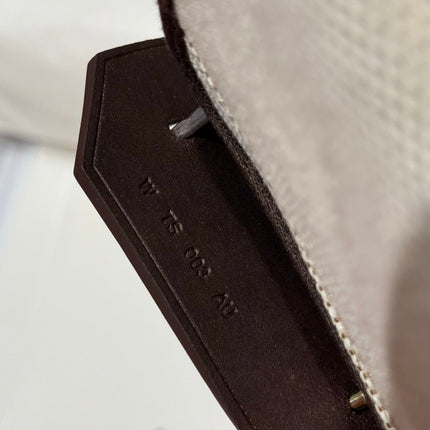 HERMES 25S MINI HERBAG 20 IN OFF WHITE AND BLACK CANVAS GOLD HARDWARE
