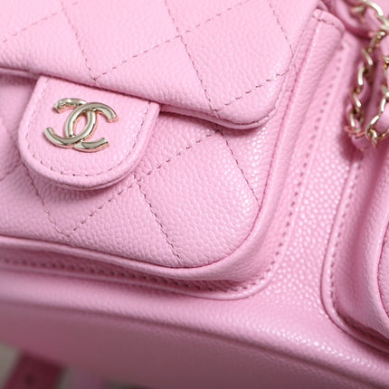 CHANEL 25S BACKPACK 21 CM IN LIGHT PINK LAMBSKIN