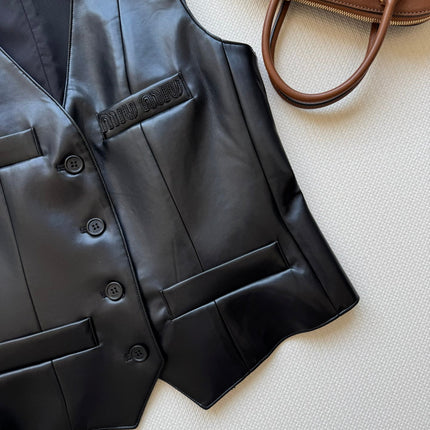 MIUMIU LEATHER VEST STYLE 728