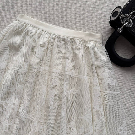 DIOR 26S LACE MESH SKIRT 1096