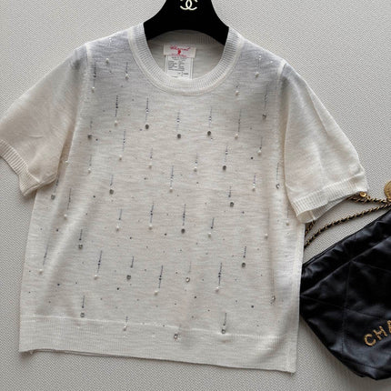 CHANEL 26S SHORT-SLEEVE KNIT TOP STYLE 1156