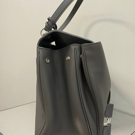 RODEO LARGE BAG 40 IN GREY SMOOTH CALFSKIN SILVER HARDWARE