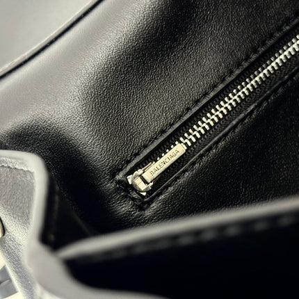 RODEO SMALL BAG 29 IN BLACK SMOOTH CALFSKIN SILVER HARDWARE