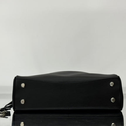 RODEO MEDIUM BAG 35 IN BLACK SMOOTH CALFSKIN SILVER HARDWARE