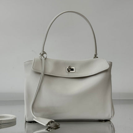 RODEO SMALL BAG 29 IN WHITE SMOOTH CALFSKIN SILVER HARDWARE