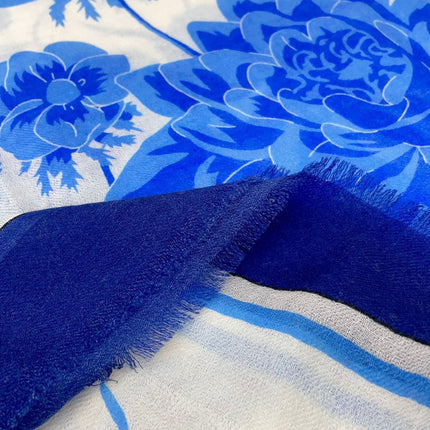 SQUARE SCARF 140 CM IN MAYA BLUE CASHMERE 398257