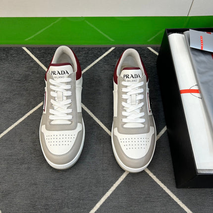PRA DOWNTOWN WHITE MIX GREY AND RED LEATHER SNEAKER