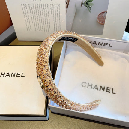 LIGHT GOLD FABRIC WITH SEQUINS HAIRBAND 412427