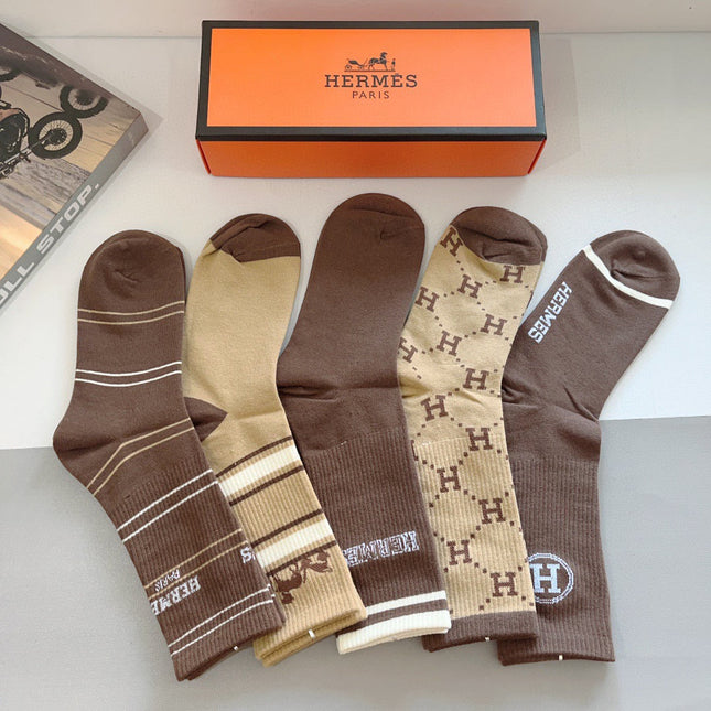 HERMES 26S CREW SOCKS 400408 (1 BOX)
