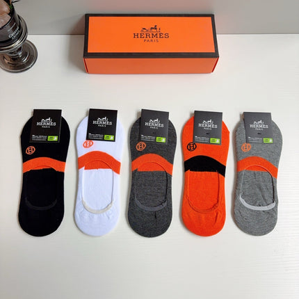 HERMES 26S NO-SHOW SOCKS 383793 (1 BOX)