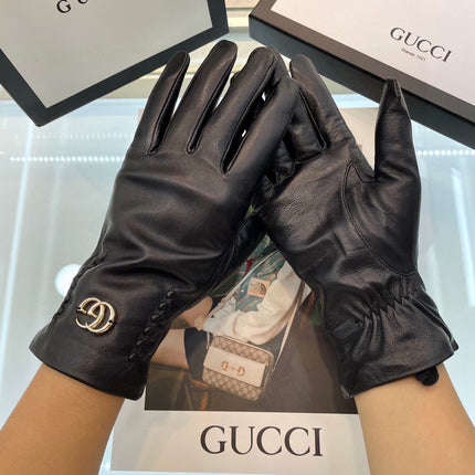 GLOVES IN BLACK LAMBSKIN AND FLEECE LINING 441830