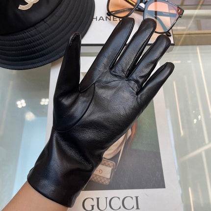 GLOVES IN BLACK LAMBSKIN GOLD HARDWARE 463837