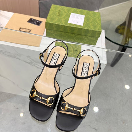 GG HIGH HEELS SANDALS 60 IN BLACK LAMBSKIN