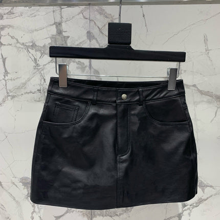 YSL 25S LEATHER MINI SKIRT STYLE 225