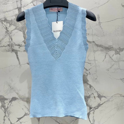 VALENTINO 26S SLEEVELESS V-NECK KNIT TOP 441
