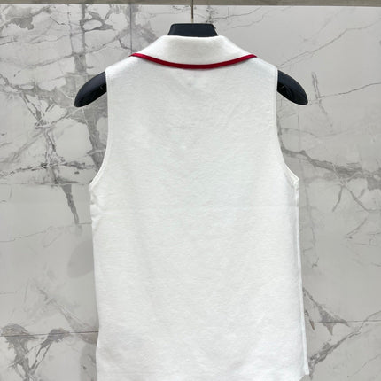 VALENTINO 26S SLEEVELESS POLO KNIT TOP 439