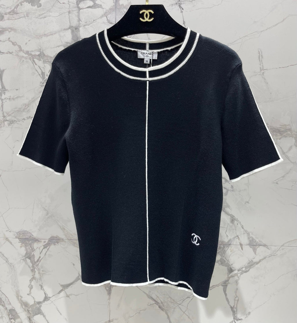 26S SHORT SLEEVE CREW NECK KNIT TOP 1627