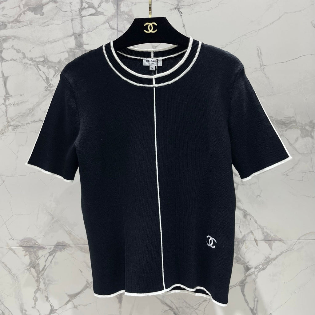 26S SHORT SLEEVE CREW NECK KNIT TOP 1627