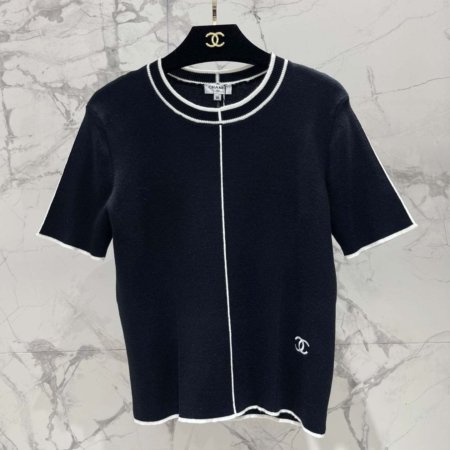 26S SHORT SLEEVE CREW NECK KNIT TOP 1627