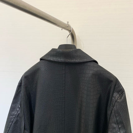 DIOR 25S LONG CROCODILE LEATHER COAT 665