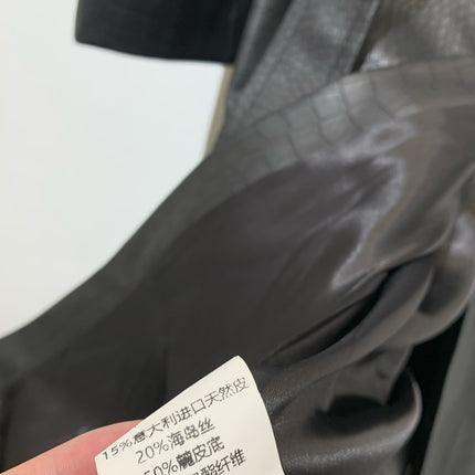 DIOR 25S LONG CROCODILE LEATHER COAT 665