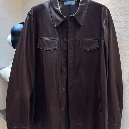 PRADA 25S LEATHER SHIRT JACKET 452