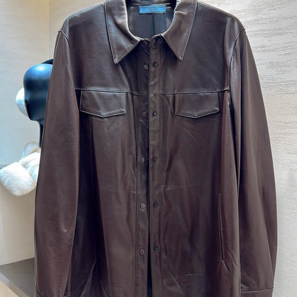 PRADA 25S LEATHER SHIRT JACKET 452